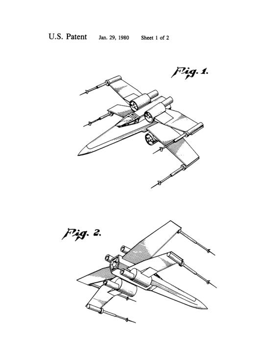 Star Wars X-Wing Fighter Patent Print