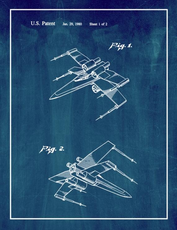 Star Wars X-Wing Fighter Patent Print