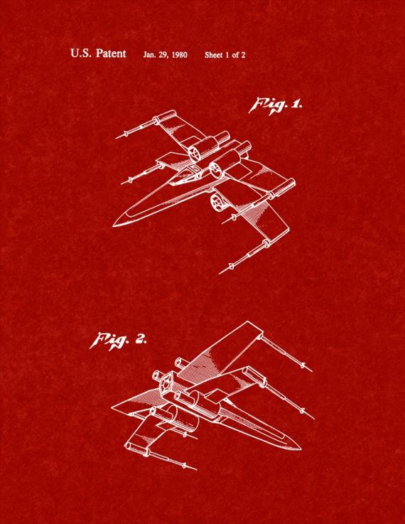 Star Wars X-Wing Fighter Patent Print