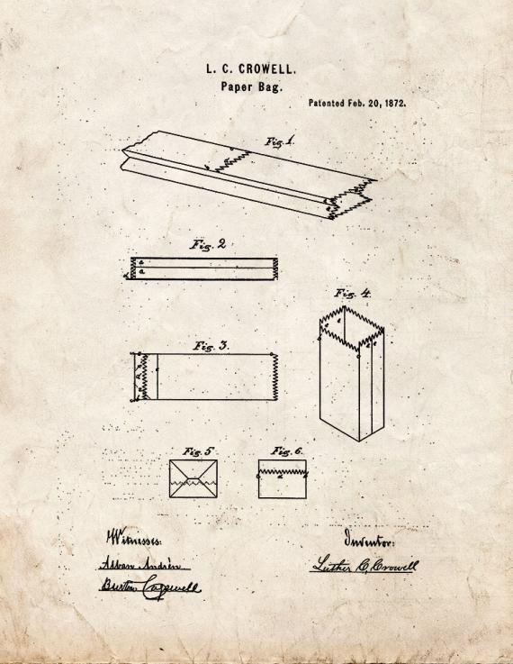 Paper Bags Patent Print