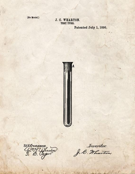 Test Tube Patent Print