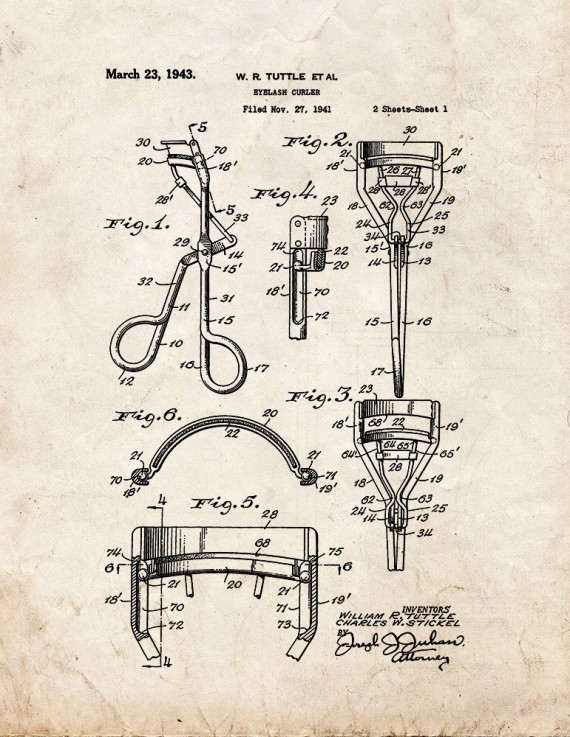 Eyelash Curler Patent Print