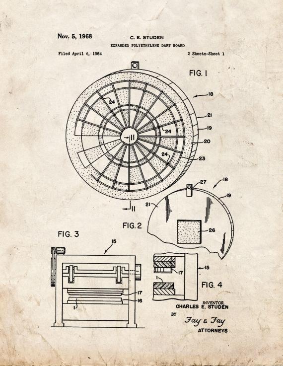 Dart Board Patent Print