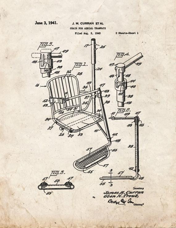 Chair for Aerial Tramways Patent Print