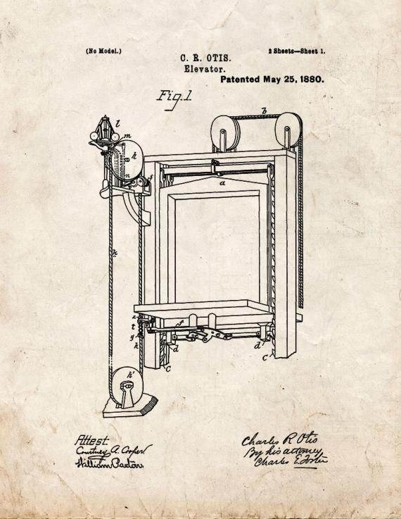 Elevator Patent Print