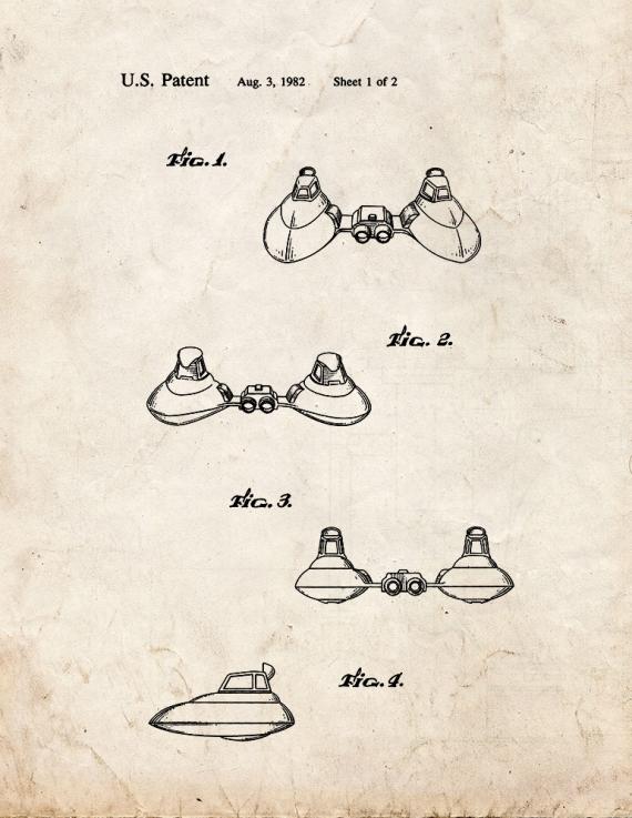 Star Wars Twin-Pod Cloud Car Patent Print