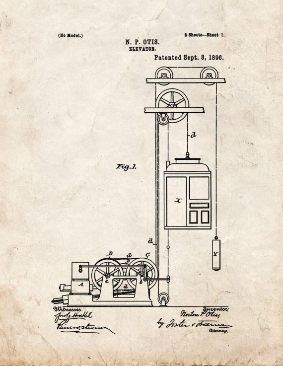 Elevator Patent Print