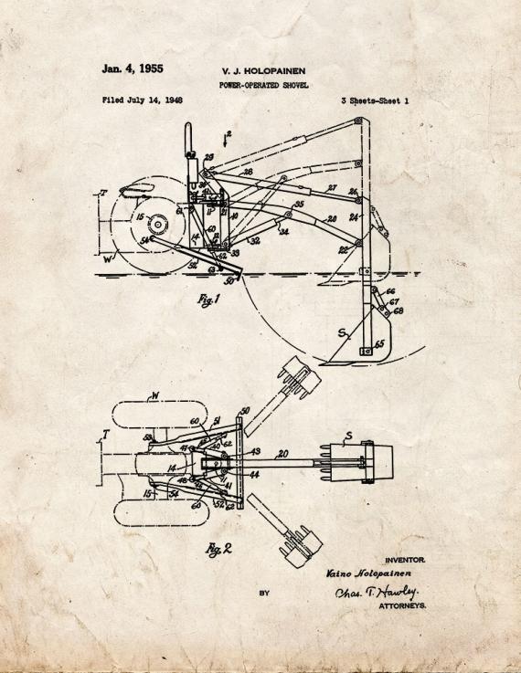 Power-operated Shovel Patent Print