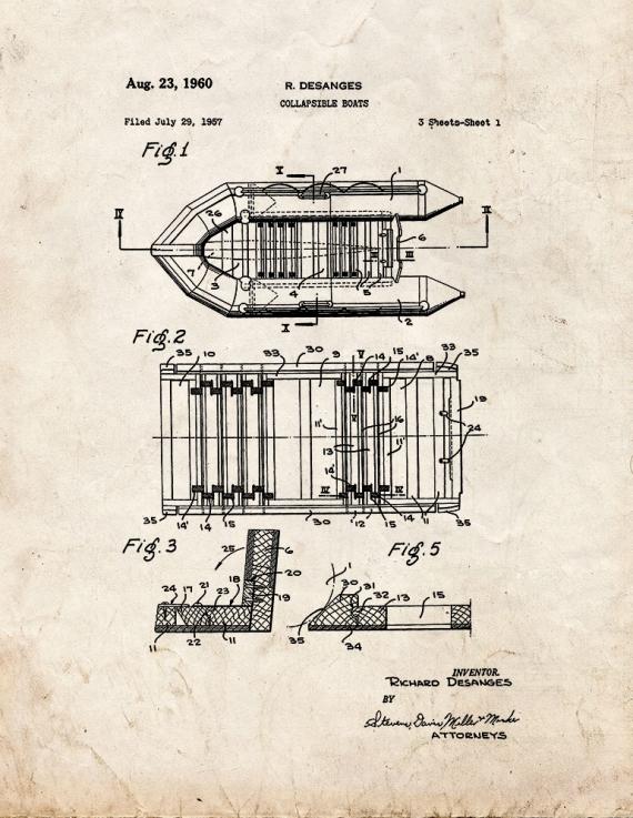 Collapsible Boats Patent Print
