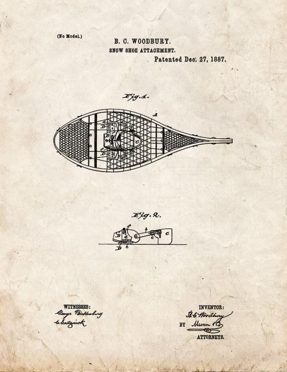 Snowshoe Patent Print