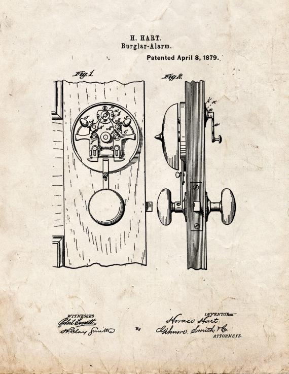 Burglar Alarm Patent Print