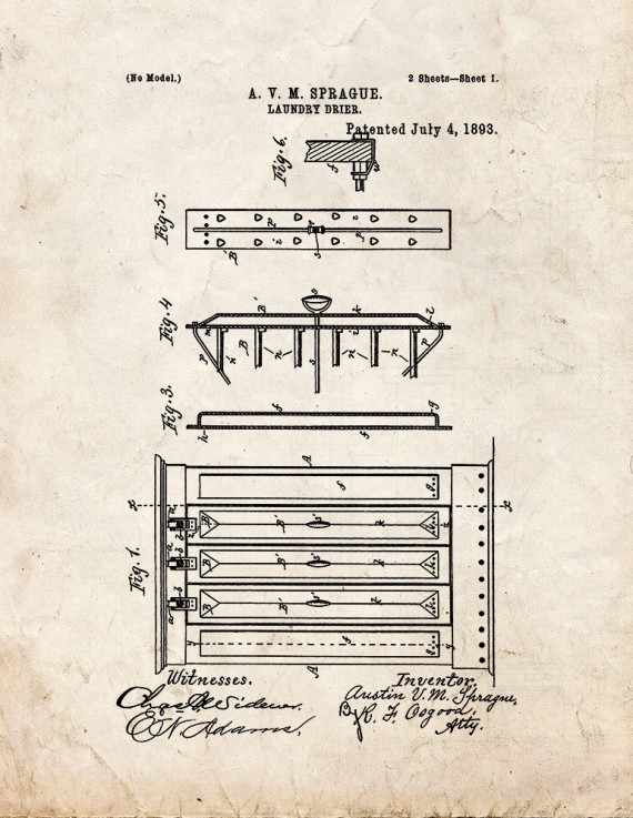 Laundry Drier Patent Print