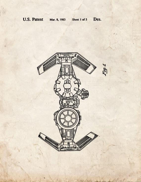 Star Wars TIE Bomber Patent Print