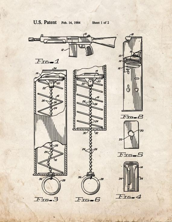 Ammunition Magazine Patent Print