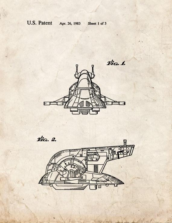 Star Wars Slave I Patent Print
