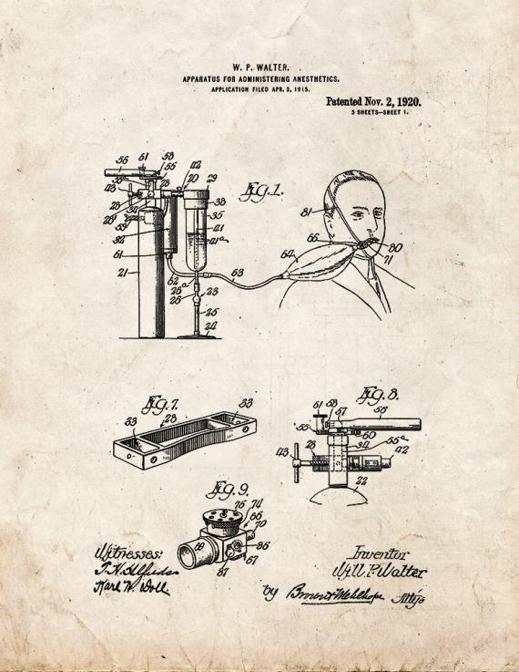 Apparatus for Administering Anesthetics Patent Print
