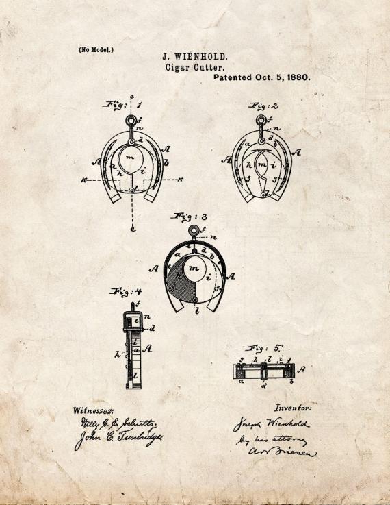 Cigar Cutter Patent Print