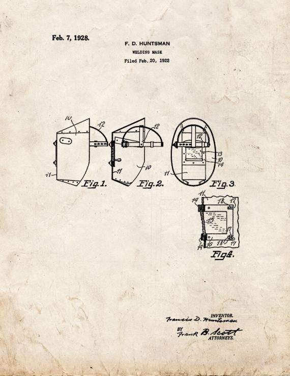 Welding Mask Patent Print