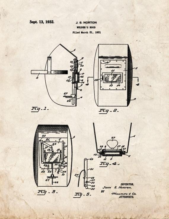 Welder's Hood Patent Print