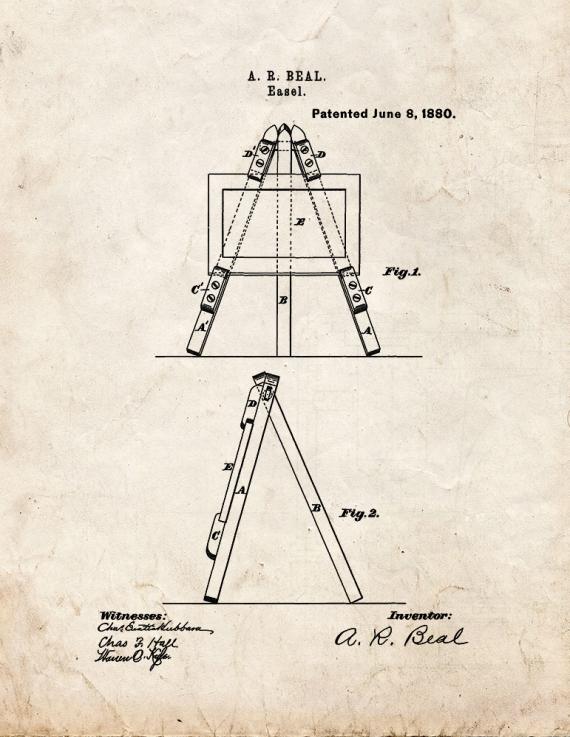 Easel Patent Print