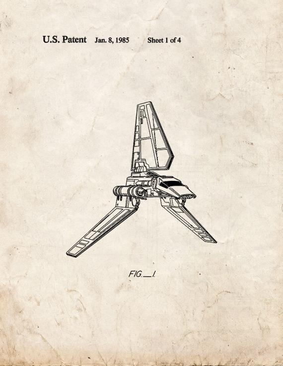 Star Wars Imperial Shuttle Patent Print