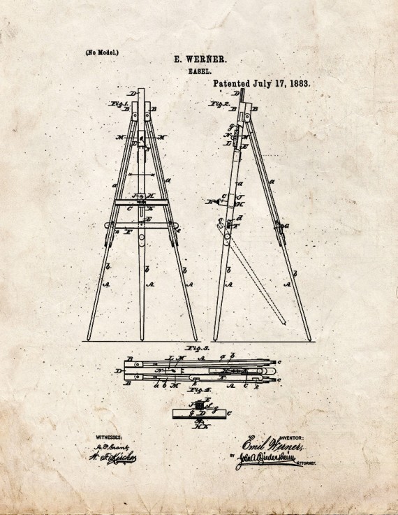 Easel Patent Print