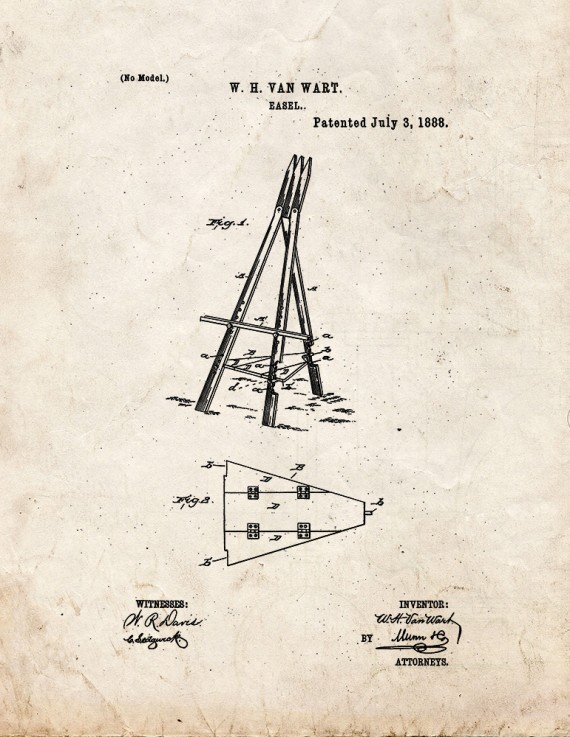 Easel Patent Print