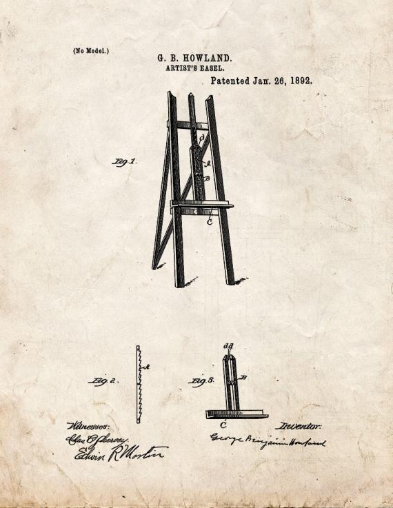 Artist's Easel Patent Print