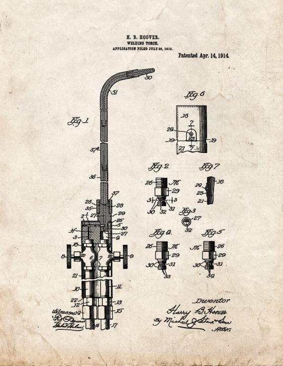 Welding Torch Patent Print