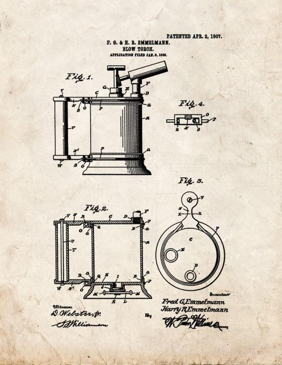 Blow-torch Patent Print