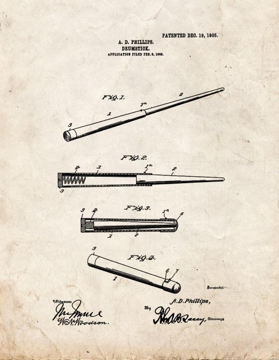 Drumstick Patent Print