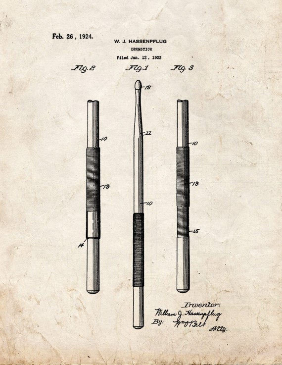Drumstick Patent Print