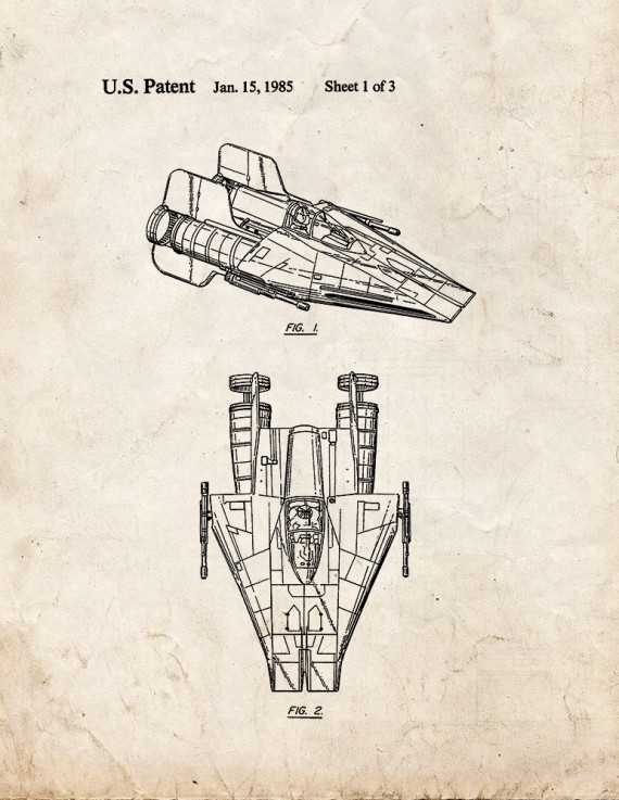 Star Wars A-Wing Patent Print