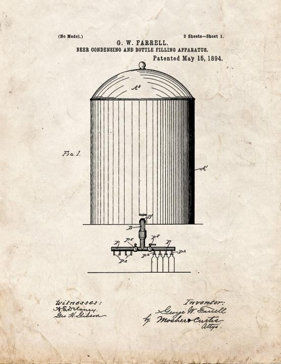 Beer-Condensing And Bottle-Filling Apparatus Patent Print