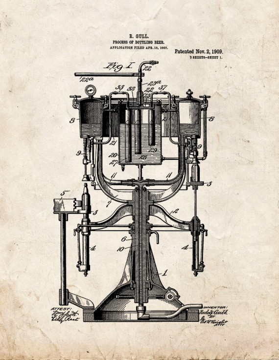 Process Of Bottling Beer Patent Print