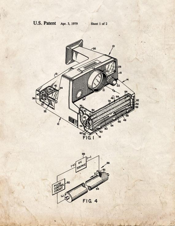 Polaroid Camera Patent Print