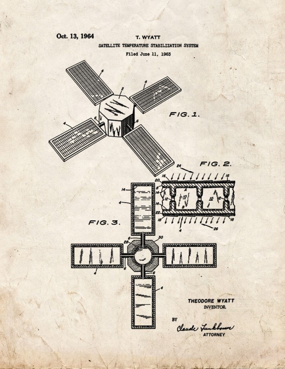 Satellite Temperature Stabilization System Patent Print