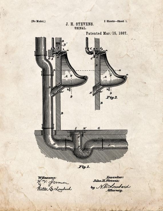 Urinal Patent Print