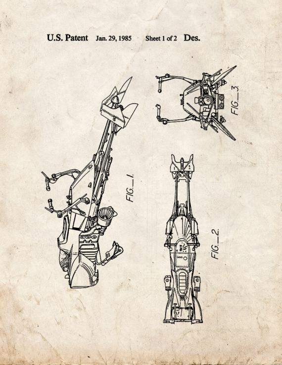 Star Wars Speeder Bike Patent Print