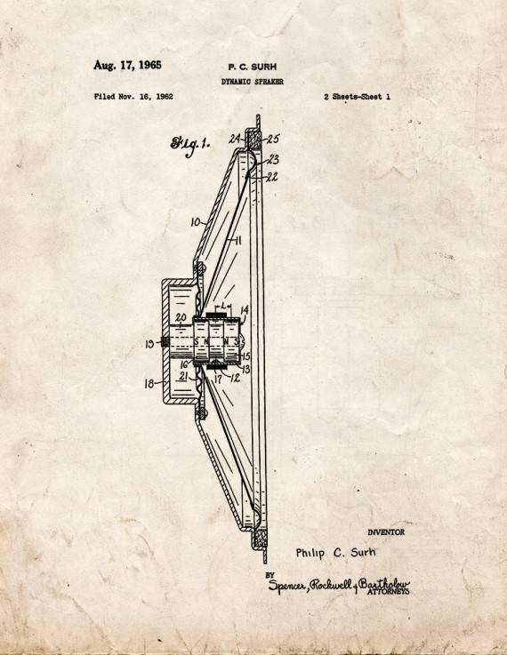 Dynamic Speaker Patent Print