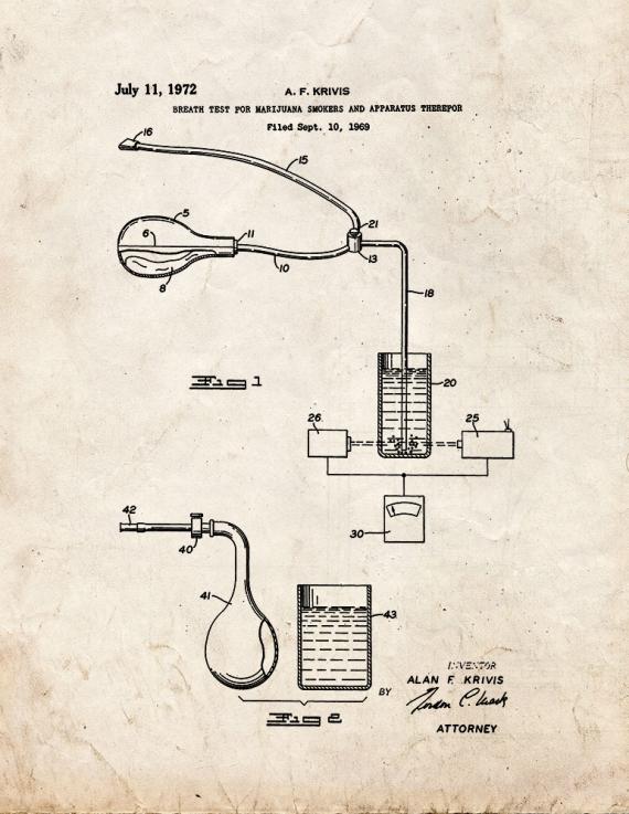 Breath Test for Marijuana Smokers Patent Print