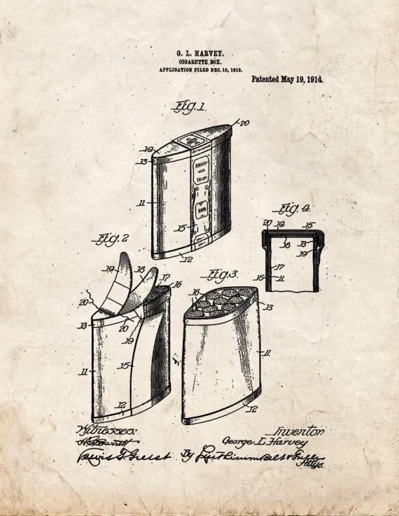 Cigarette-box Patent Print