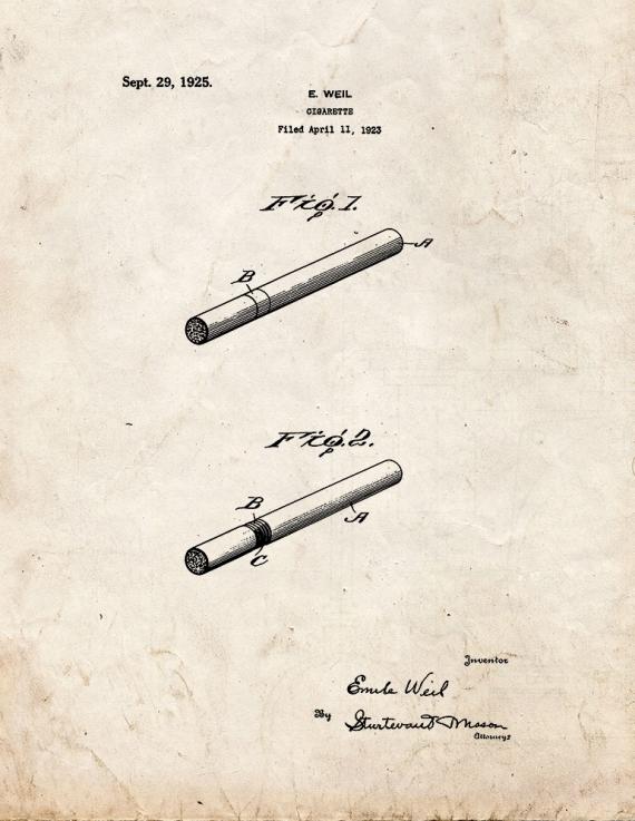 Cigarette Patent Print