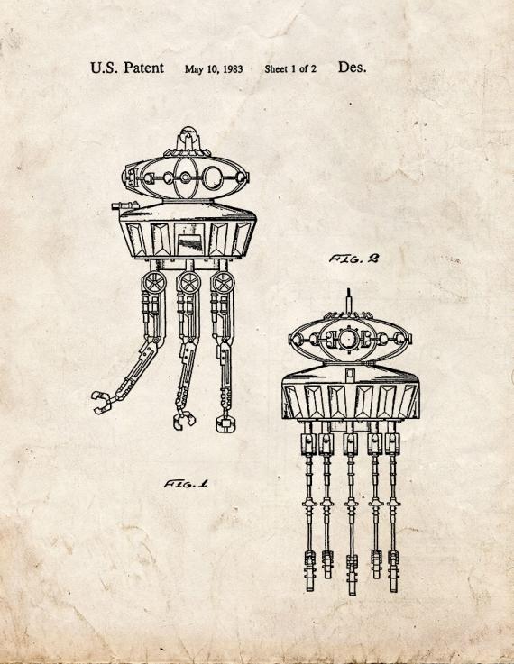 Star Wars Probot Patent Print