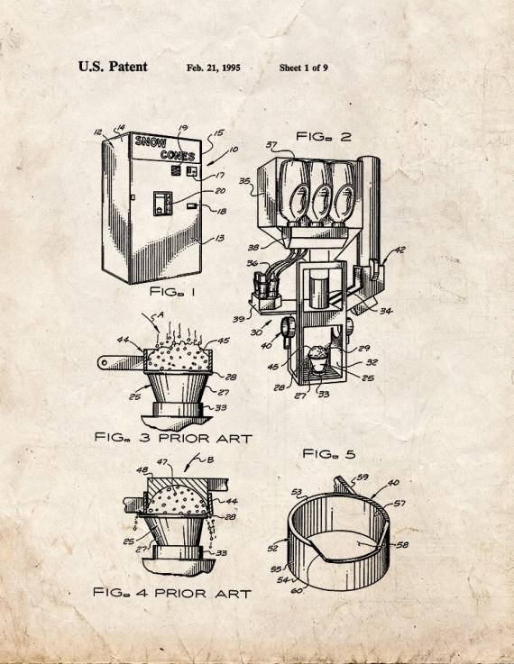 Snow Cone Machine Patent Print