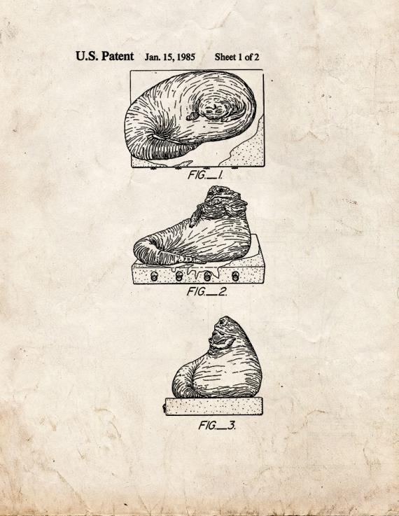 Star Wars Jabba The Hutt Patent Print