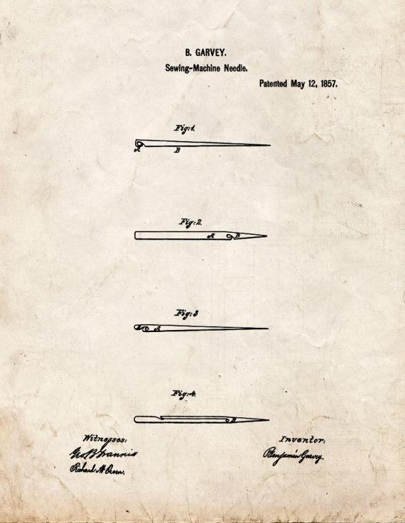Sewing Needle Patent Print