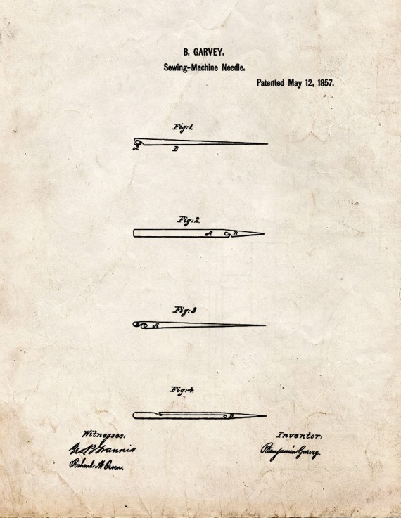 Sewing Needle Patent Print