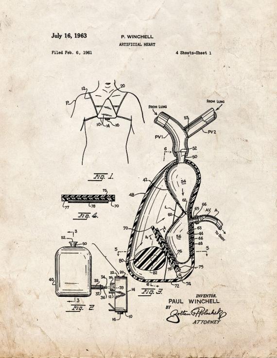 Artificial Heart Patent Print
