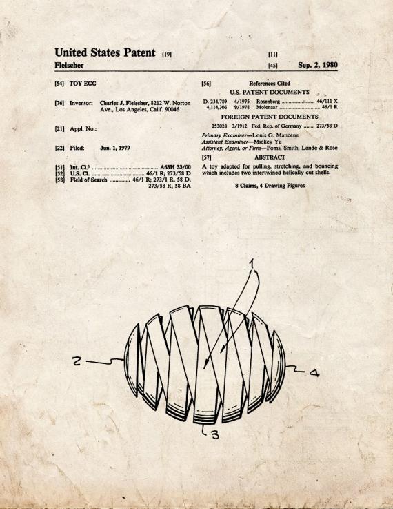 Toy Egg Patent Print